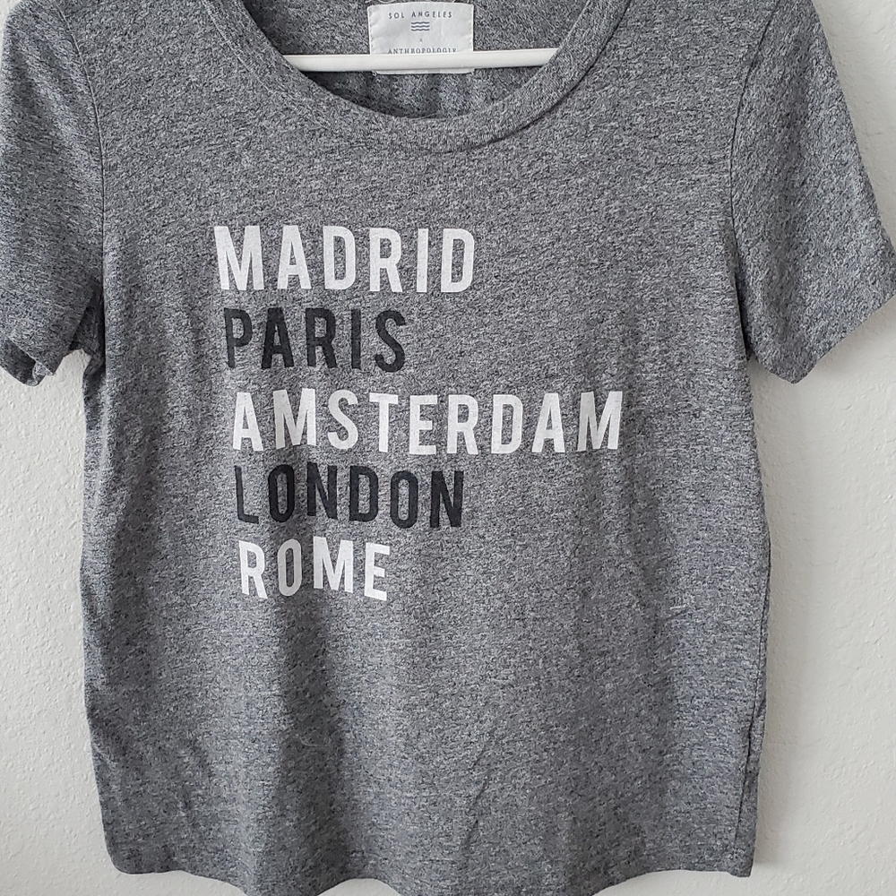 Grey, Anthropologie, graphic tee shirt, Small